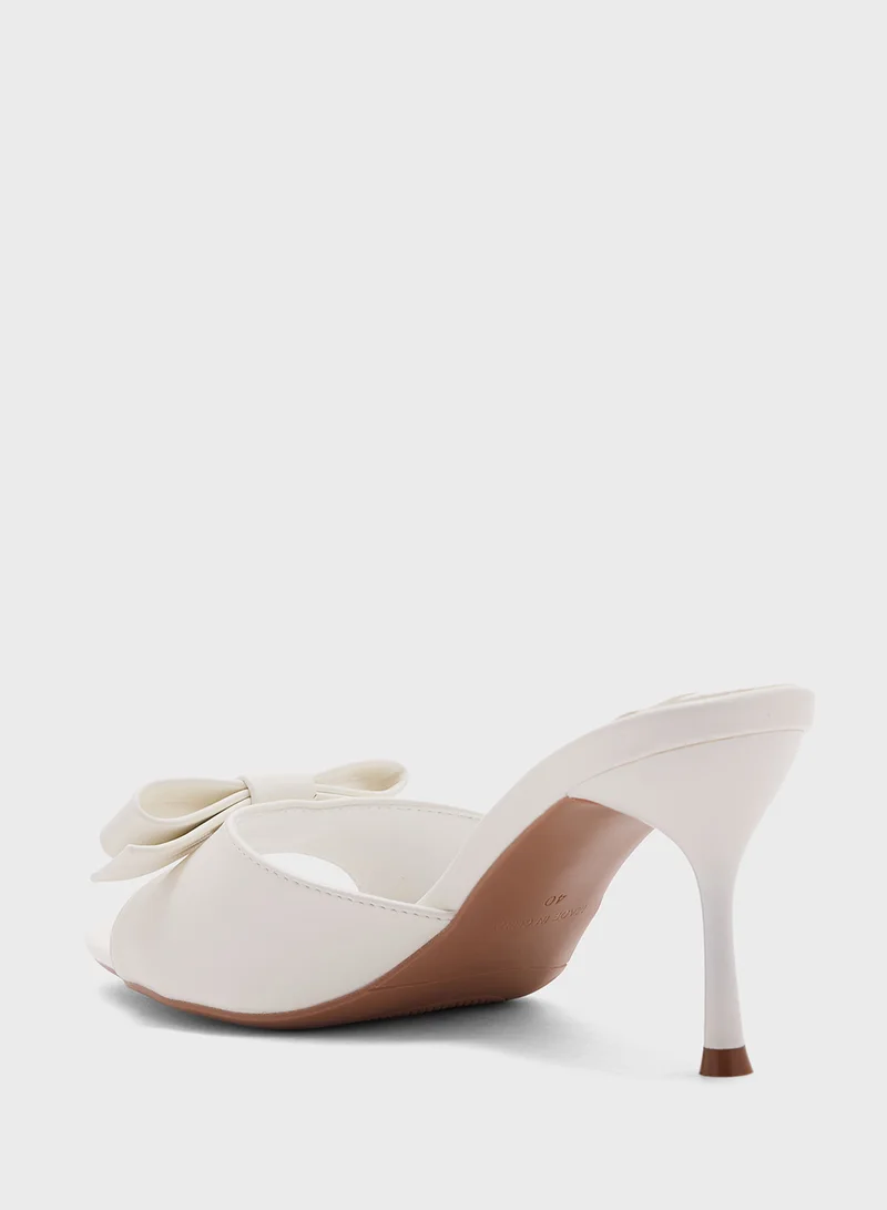 Ginger Bow Mule Heel Sandal