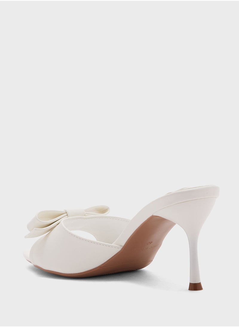 Ginger - Bow Mule Heel Sandal - Image 1