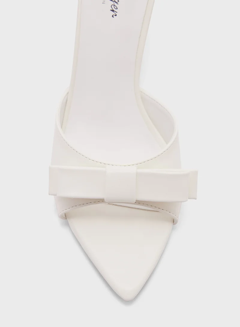 Ginger Bow Mule Heel Sandal
