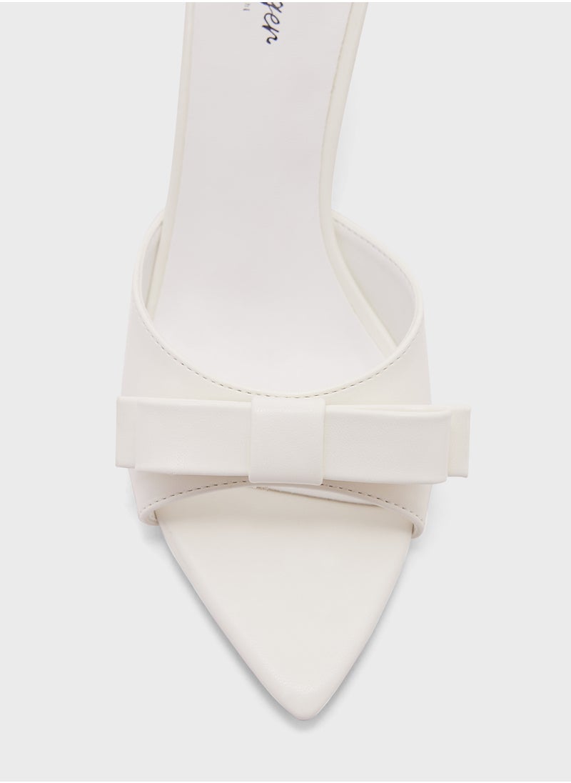 Ginger - Bow Mule Heel Sandal - Image 1