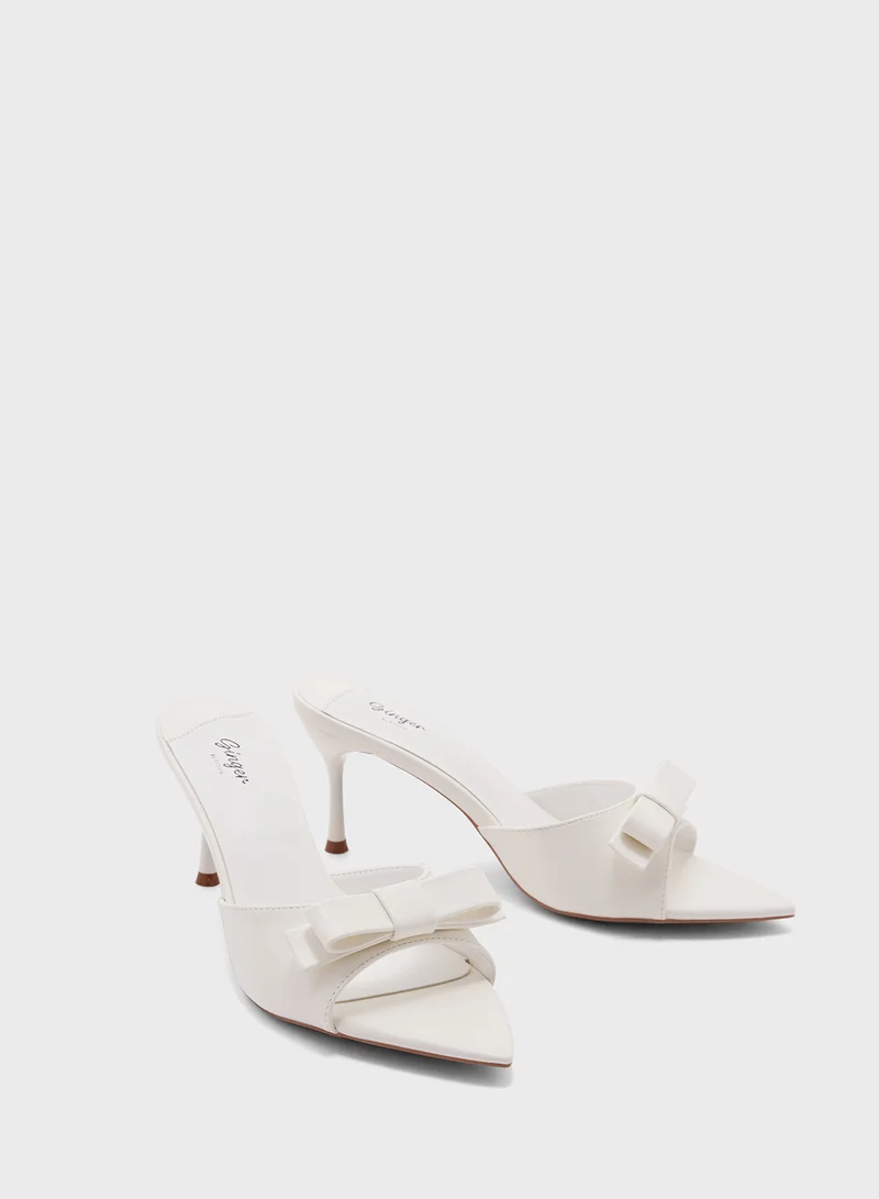 Ginger Bow Mule Heel Sandal