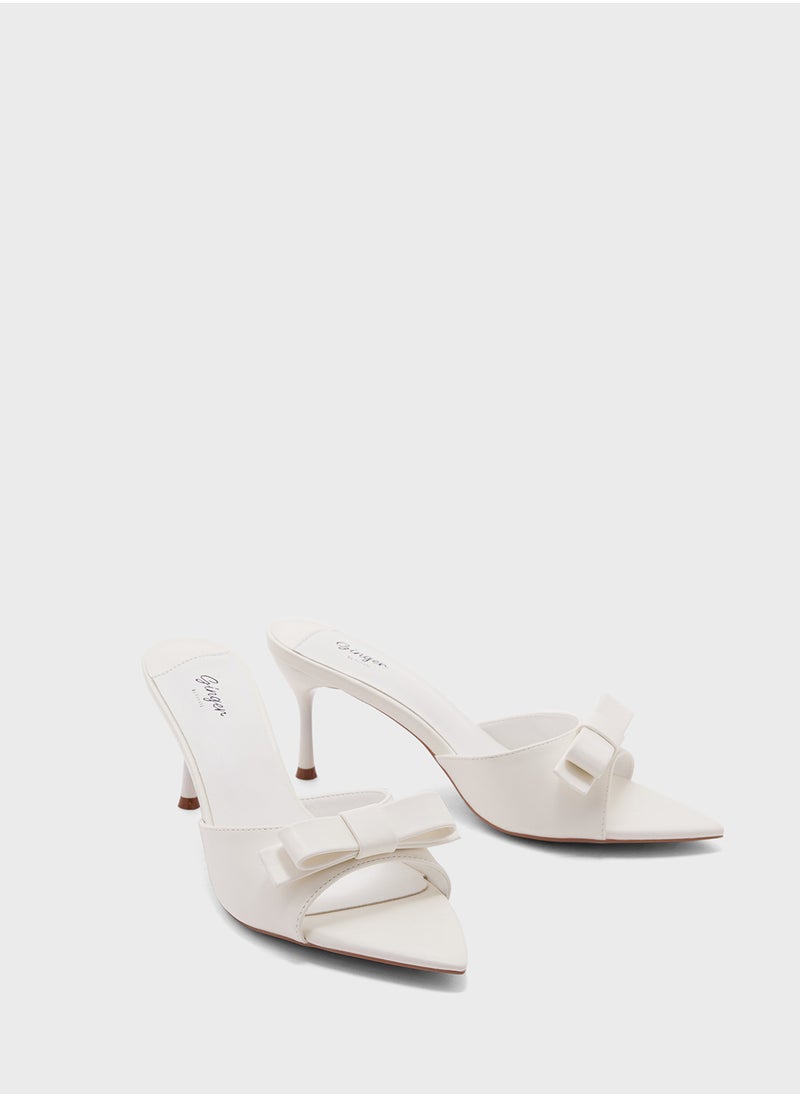 Ginger - Bow Mule Heel Sandal - Image 1