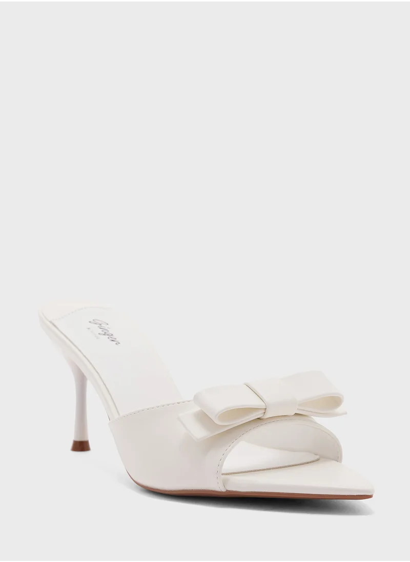 Ginger Bow Mule Heel Sandal