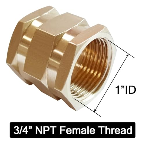 Joywayus 3/4 Inch NPT Brass Pipe Fitting Barstock Tee 3 Way 3/4" NPT Male x 3/4" NPT Male x 3/4" NPT Female Hose Fitting - Image 3