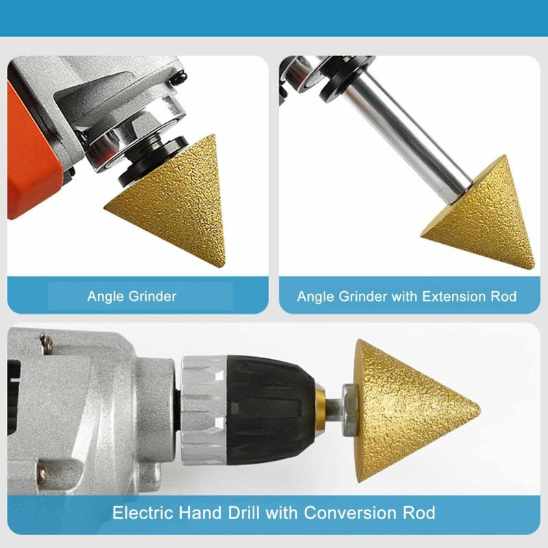 Chamfer Bit: M10 Thread, Compact Size, 57-Degree Base Angle, Fine Grits - Clean Edge Results, Multi-Material Compatibility, Quick Easy Installation for Professional & DIY Tile, Marble, Stone Fabricati - Image 2