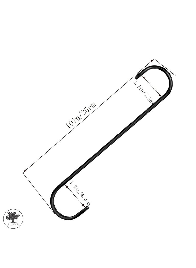 sulfar MS S Hooks for Hanging Heavy Duty/Plants/Pots/Tree Branch/Bird Feeder - Extension Hook for Hanging Plant for Indoor/Outdoor Uses - S Hook (10 Inch, Black) Pack of 10  - Image 2