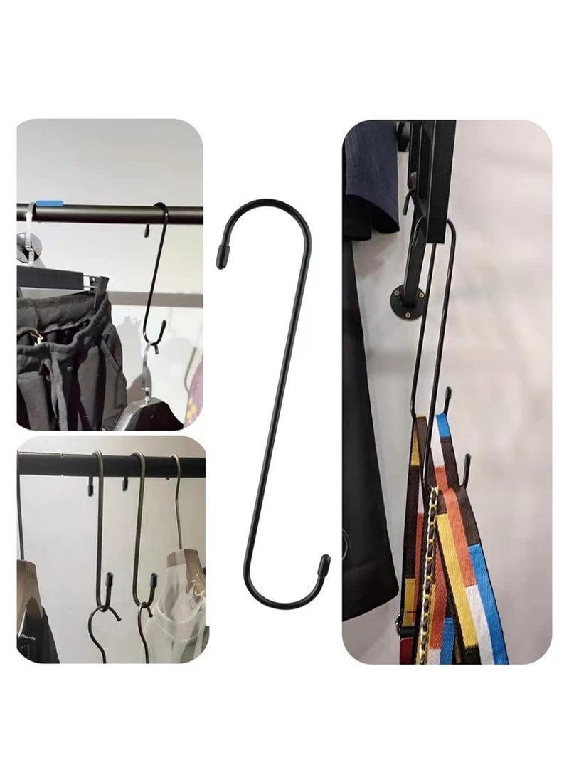 sulfar MS S Hooks for Hanging Heavy Duty/Plants/Pots/Tree Branch/Bird Feeder - Extension Hook for Hanging Plant for Indoor/Outdoor Uses - S Hook (10 Inch, Black) Pack of 10  - Image 3