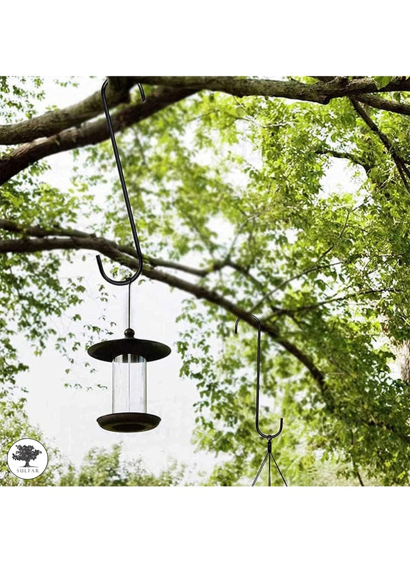 sulfar MS S Hooks for Hanging Heavy Duty/Plants/Pots/Tree Branch/Bird Feeder - Extension Hook for Hanging Plant for Indoor/Outdoor Uses - S Hook (10 Inch, Black) Pack of 10  - Image 4