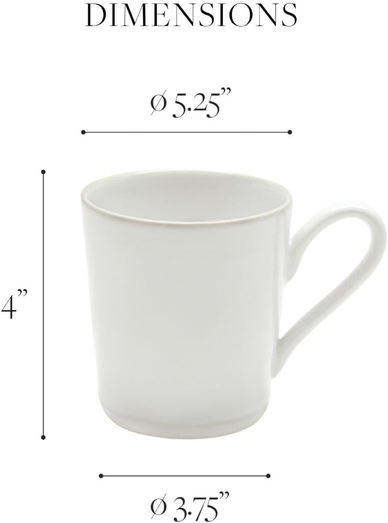 Costa Nova Ceramic Stoneware 12 oz Mug  Beja Collection White  Blue  Microwave  Dishwasher Safe Dinnerware  Food Safe Glazing  Restaurant Quality Drinkware - Image 2