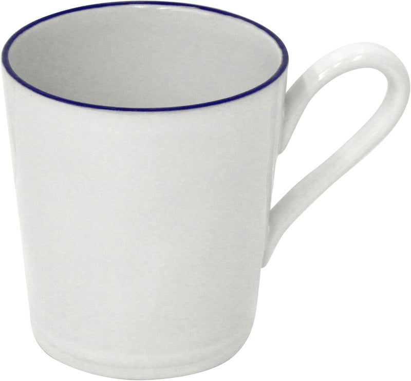 Costa Nova Ceramic Stoneware 12 oz Mug  Beja Collection White  Blue  Microwave  Dishwasher Safe Dinnerware  Food Safe Glazing  Restaurant Quality Drinkware - Image 1