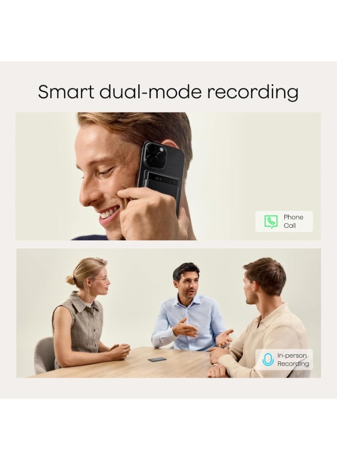 بلود مسجل الصوت Plaud Note Pro بتقنية الذكاء الاصطناعي، يقوم بنسخ وتلخيص النصوص الصوتية، مع إمكانية التحكم عبر التطبيق، ومدون ملاحظات للاجتماعات والمكالمات، يدعم 112 لغة، تصميم فائق النحافة مع شاشة عرض فورية، يتضمن حافظة، لون أسود - Image 2