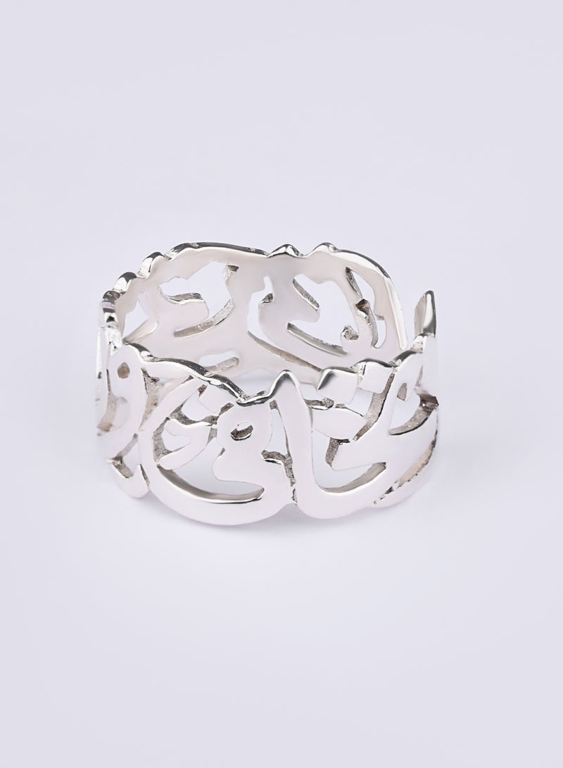 Akhet 925 silver ring for women with the Quranic verse (Do not be afraid and do not grieve) free size - Image 2