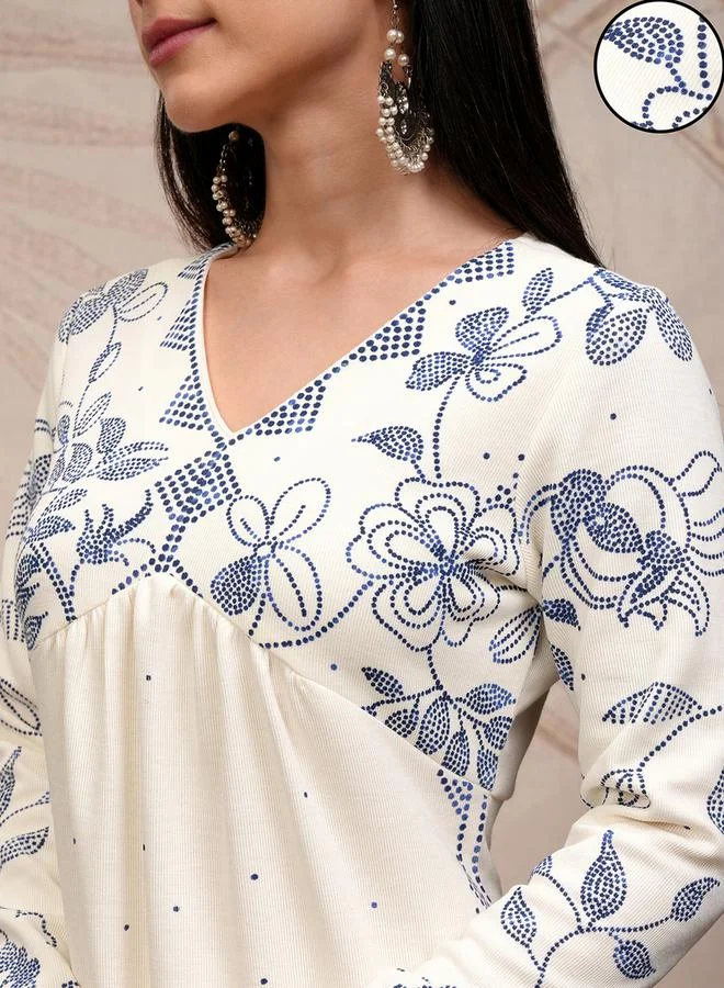 Vishudh Vishudh Women White Embroidered Kurta Set