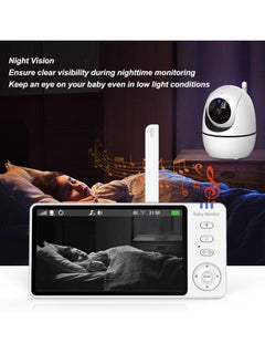 Bebiland Baby Monitor, 5 Inch Sreen with Night Vision, 720p Video Baby Monitor with Camera and Audio, Vox, 2-Way Talk, 8 Lullabies and 300m Range No Wifi  - Image 5