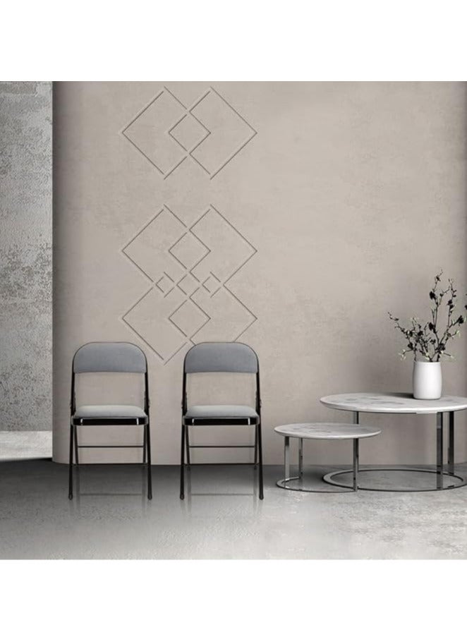 ECVV ECVVÂ® 4 Pieces Folding Padded Chair With Backrest, Folding Chair, Functional Portable Chair For | Indoor, Outdoor | Home | Dining | Office | Event Party Two Colours - Image 2