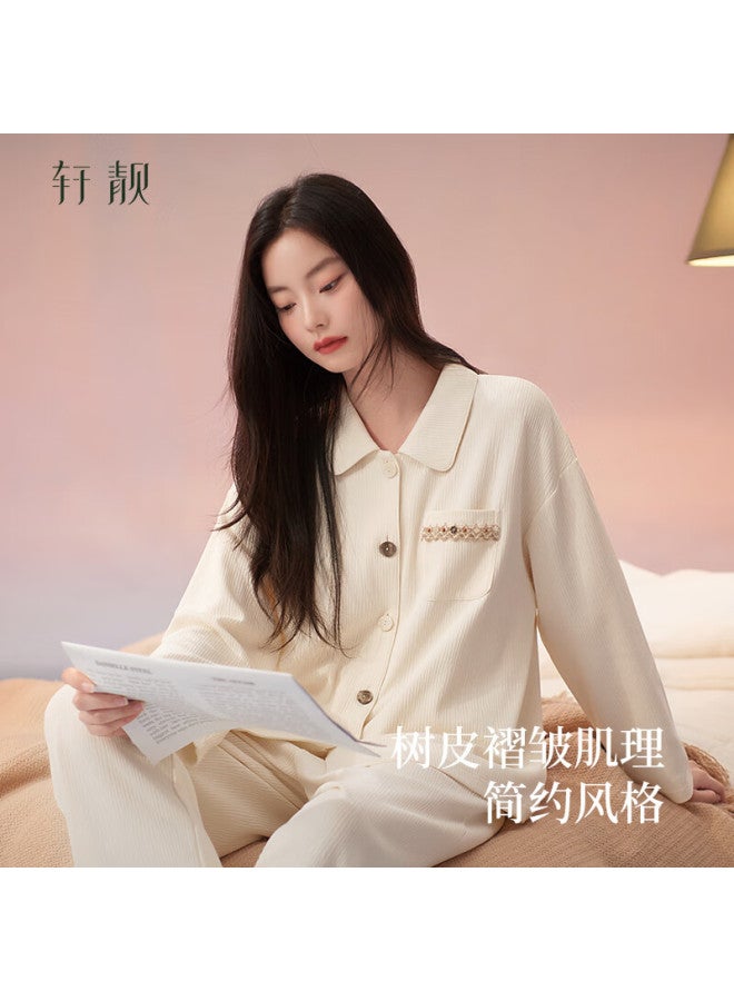 Xuanliang Women's Spring And Autumn Pure Cotton Long Sleeve Four Seasons Premium Homewear Pajama Set