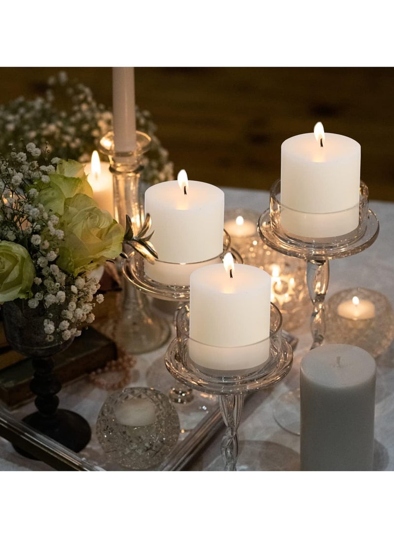 شموع عمودية غير معطرة عالية الجودة غير معطرة 2 × 2 بوصة، ساعات احتراق طويلة، شموع زينة بلوكية، شموع سبا وشموع عشاء - شمعة عشاء تنفيذية نظيفة الاحتراق بدون قطرات | مجموعة من 4 - Image 5