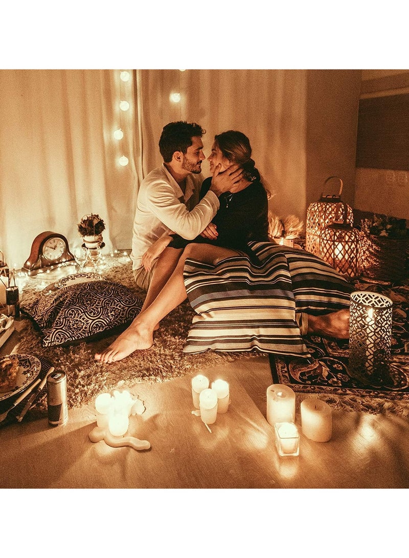 شموع عمودية غير معطرة عالية الجودة غير معطرة 2 × 2 بوصة، ساعات احتراق طويلة، شموع زينة بلوكية، شموع سبا وشموع عشاء - شمعة عشاء تنفيذية نظيفة الاحتراق بدون قطرات | مجموعة من 4 - Image 2