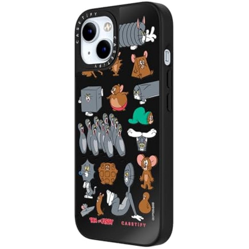 Casetify Mirror Case for iPhone 15 【Tom and Jerry Colab/Reflective / 4.9ft Drop Protection/Compatible with Magsafe】 - Pattern Sticker - Black on Black - Image 5