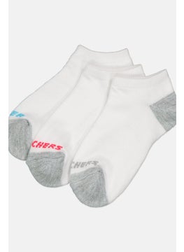 SKECHERS Kids Girl 10 Pairs Brand Logo No Show Socks, White  - Image 2