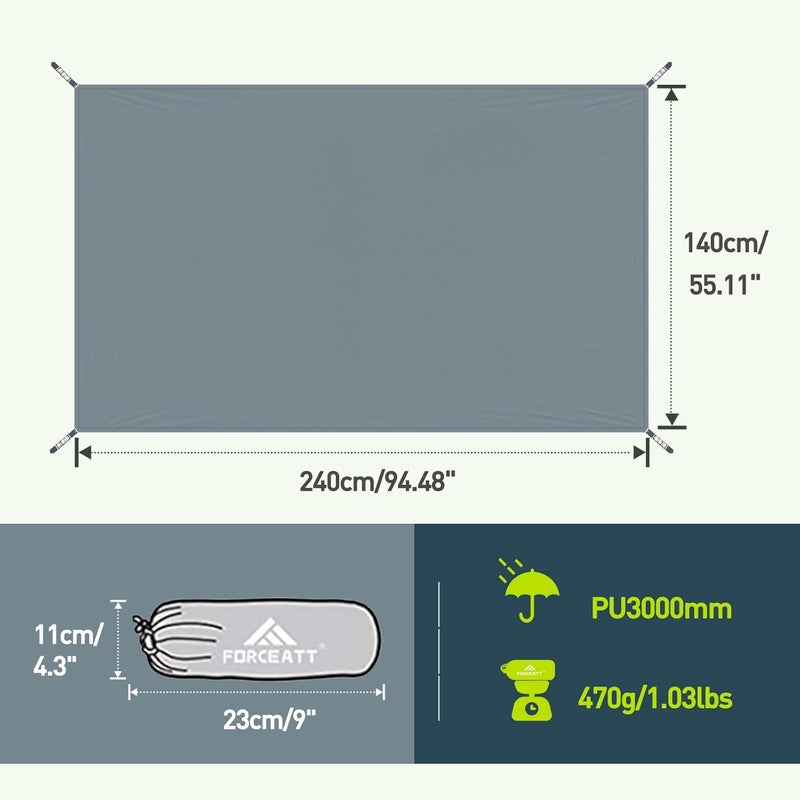 Forceatt Tent Waterproof Footprint, 2 Person Ultralight Tent tarp for Picnic and Beach Mat,Tent Footprint and Hiking - Image 2