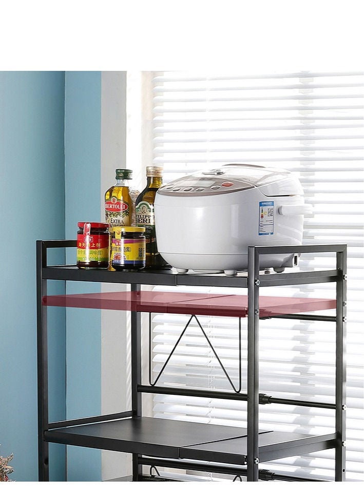 DARIYAH 3-Tier Countertop Expandable Microwave Oven Rack 43-65cm Snap-On Easy Installation Toaster Stand Metal Shelf 65Kgs Max Load J032 - Image 3