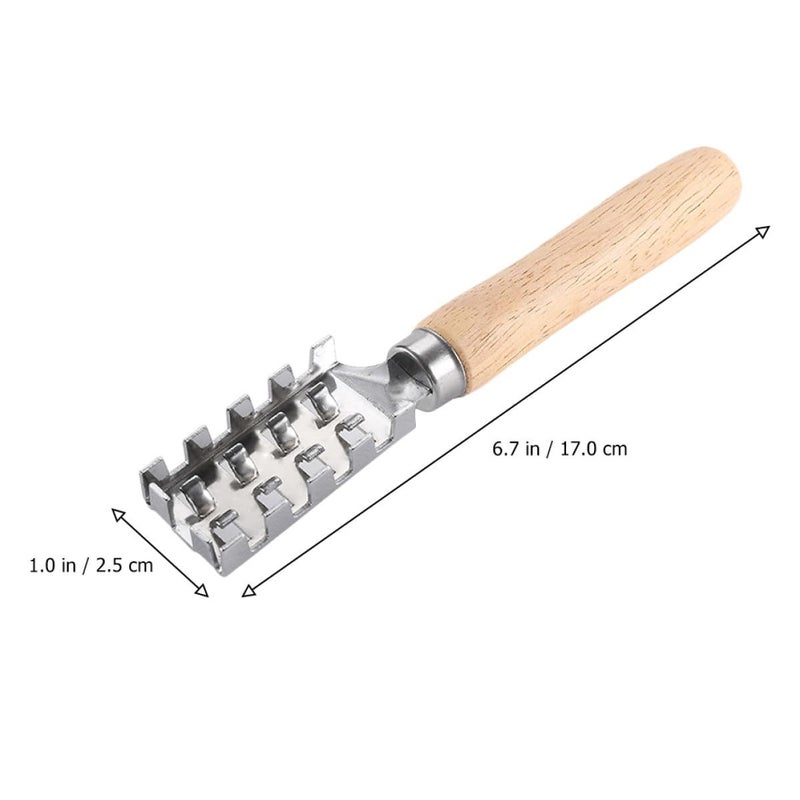 Wooden Handle Fish Scale Scraper and Remover 2 Pieces Manual Kitchen Cleaning Tool Set - Image 3