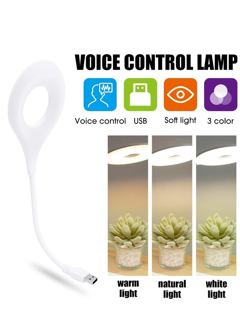 ELTRAZONE Voice-Controlled USB LED Table Lamp for Bedroom Living Room Dorm Home Office - Intelligent Night Light - Image 4
