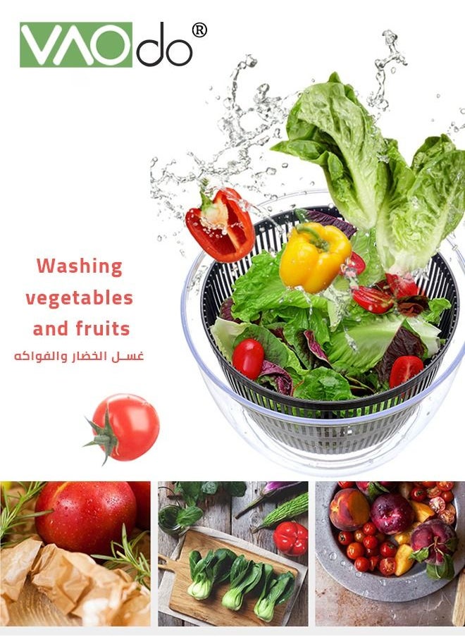 فاو دو - سبينر سلطة كبير للفاكهة مع وعاء استنزاف ومصفاة سريع وسهل متعدد الاستخدامات مجفف خضروات وغسالة فواكه وباستا وبطاطا مقلية - Image 1