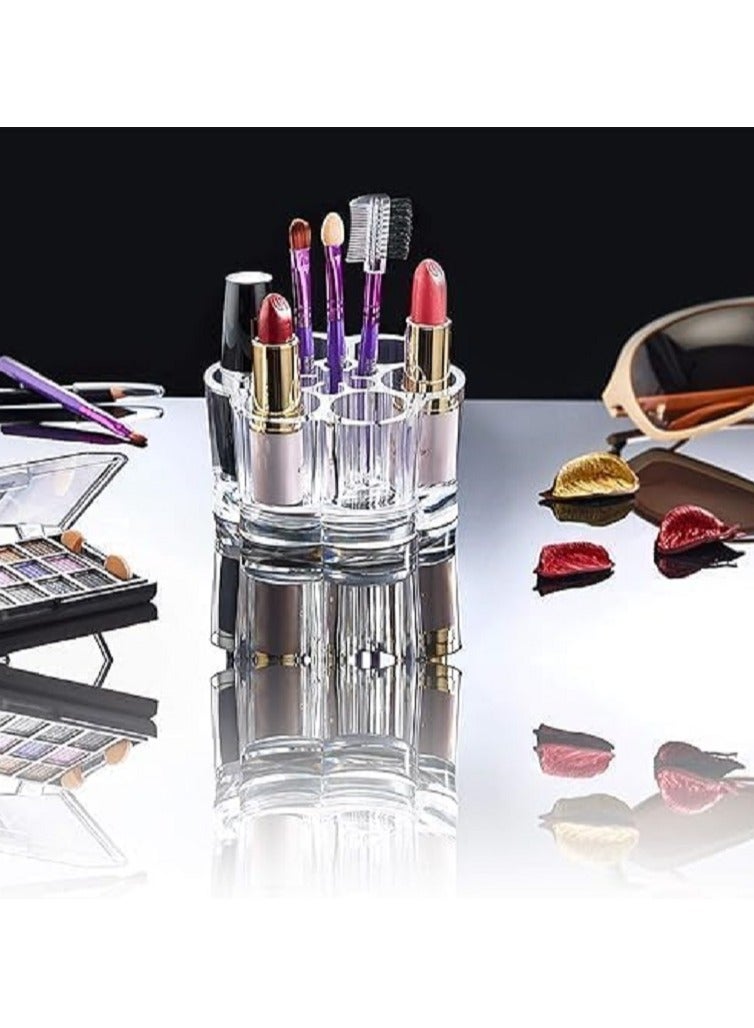Generic Acrylic Makeup and Lipstick Storage Organizer - 7 Individual Slot Makeup Brush Holder for Organizing Brushes, Nail Polish, Essential Oils, Eyeshadow Pencils - Image 4