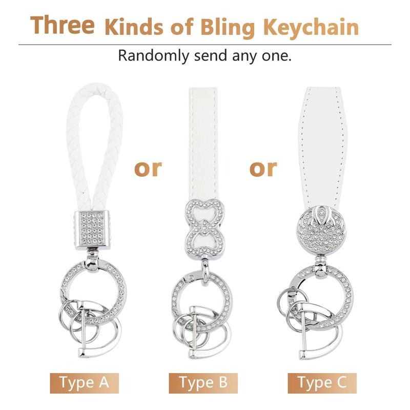 PIFOOG Key Fob Cover for Honda Accord Civic CRV Pilot Passport Insight Accessories White TPU 5 Buttons Smart Keys Case Shell Protector Bling Car Keychain Girly Women - Image 2