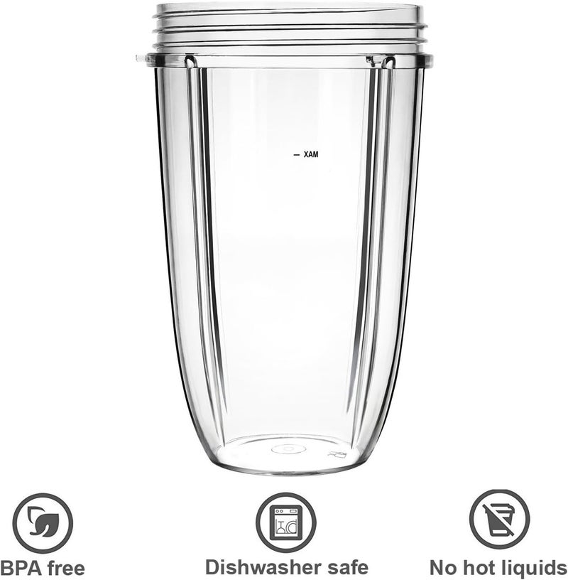 QUIENKITCH Replacement Cups for Nutribullet Replacement Parts 24oz Blender Cups Compatible with NutriBullet 600w and 900w Blender - Image 2