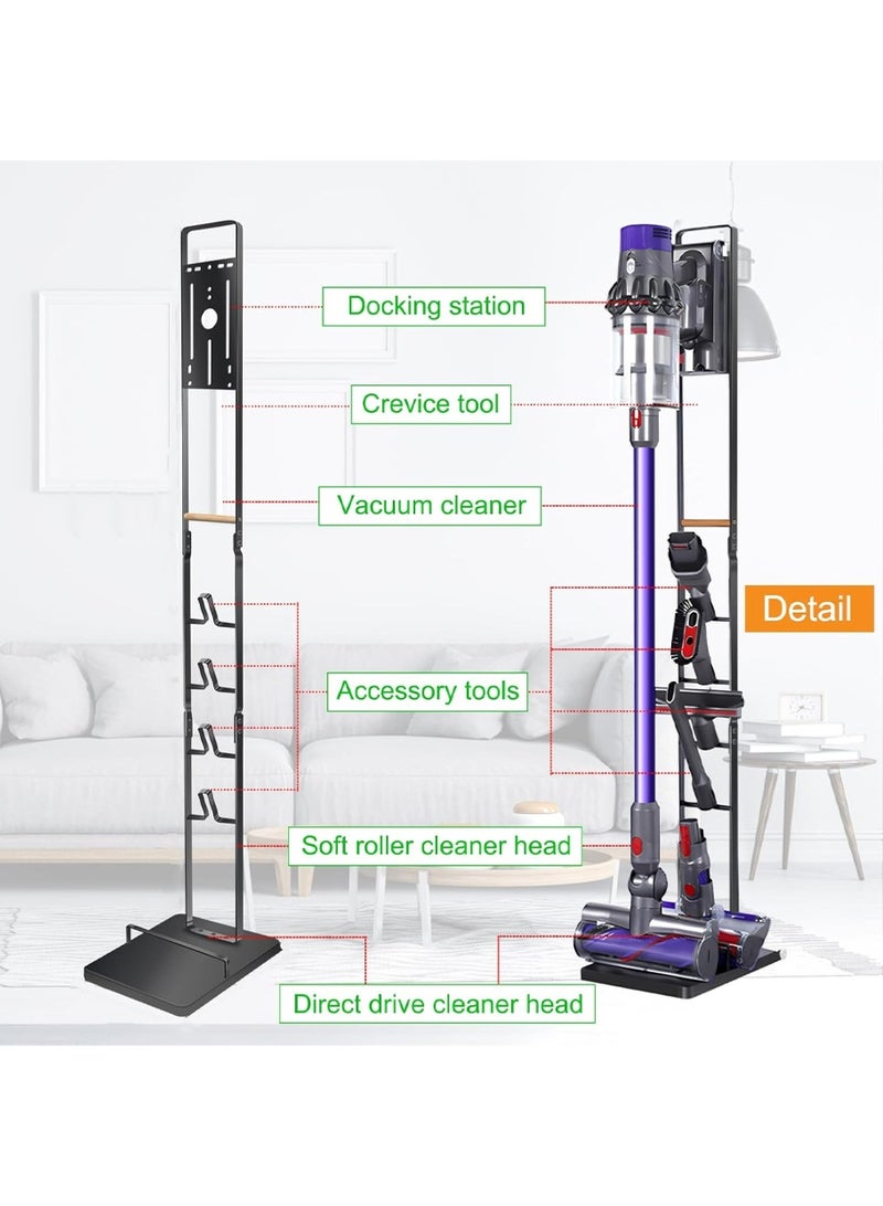 Leon Home Vacuum Cleaner Stand – Vacuum Holder with Wheels for Dyson V6 V7 V8 V10 V11 V12 V15 Handheld Cordless Vacuum Cleaner & Accessories Seat Floor Stand Stable Metal Storage Bracket Organizer Rack - Image 5