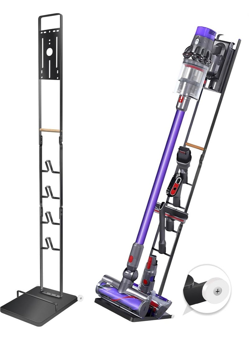 Leon Home Vacuum Cleaner Stand – Vacuum Holder with Wheels for Dyson V6 V7 V8 V10 V11 V12 V15 Handheld Cordless Vacuum Cleaner & Accessories Seat Floor Stand Stable Metal Storage Bracket Organizer Rack - Image 1