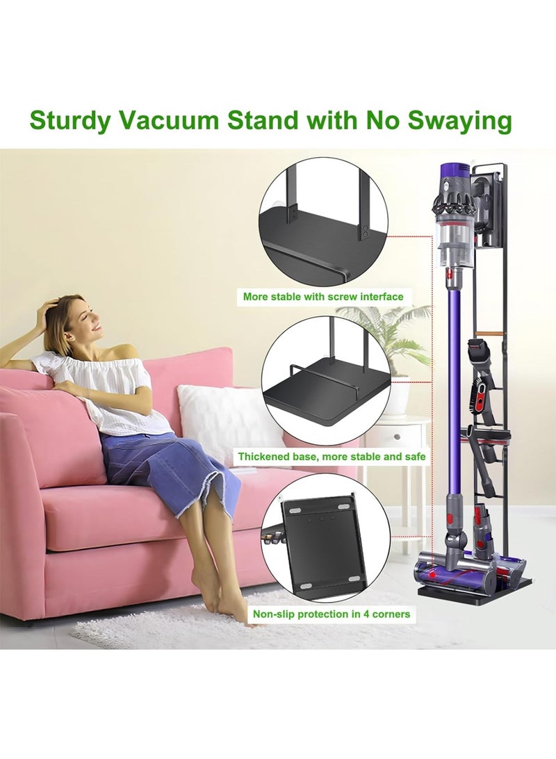Leon Home Vacuum Cleaner Stand – Vacuum Holder with Wheels for Dyson V6 V7 V8 V10 V11 V12 V15 Handheld Cordless Vacuum Cleaner & Accessories Seat Floor Stand Stable Metal Storage Bracket Organizer Rack - Image 4