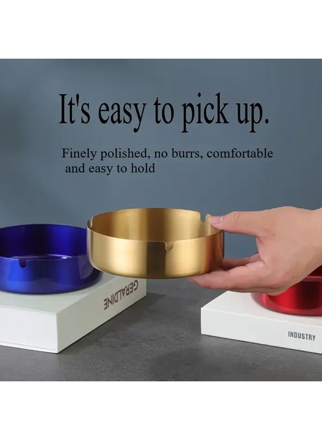 Red 9 Piece Custom Stainless Steel Ashtray Set For Home Hotel Travel - Image 5