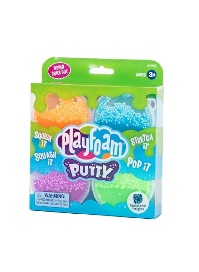 Educational Insights عجينة بلاي فوم 4 عبوات لعبة حسية مضغوطة هدايا سلة عيد الفصح للأولاد والبنات من عمر 3 سنوات فما فوق - Image 1