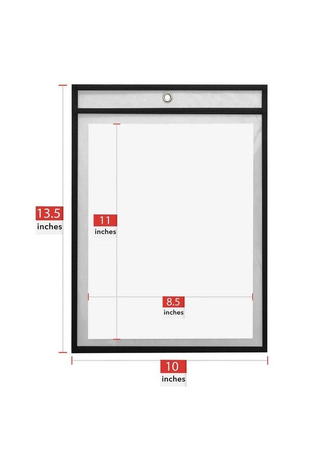 Essex Wares 25 Pack Job Ticket Holder (Black) By Essex Wares Use In Your Business Or In A Classroom. Easily Fits Standard 8.5 X 11 Sheets Of Paper. Hang On A Hook Or Can Write On And Wipe Away.  - Image 3