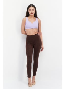ESPRIT Women Textured Pull On Pants, Dark Brown  - Image 3