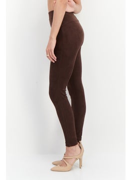 ESPRIT Women Textured Pull On Pants, Dark Brown  - Image 4
