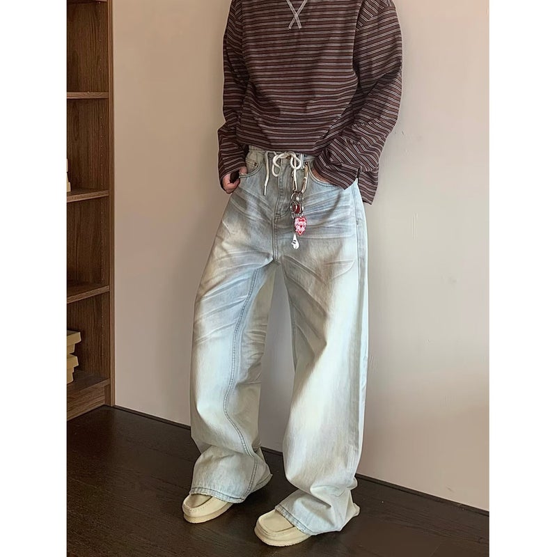Unisex Classic Denim Jeans Loose Fit Daily Outdoor Wear - Image 1