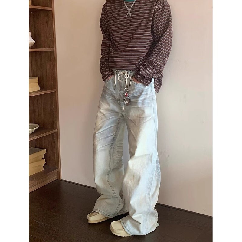 Unisex Classic Denim Jeans Loose Fit Daily Outdoor Wear - Image 4