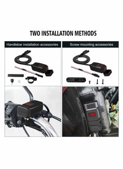 Excefore Motorcycle USB Phone Charger 6.8A, QC3.0 Fast Charging Dual Port, SAE to USB Adapter with Voltmeter ON/Off Switch Fuse Waterproof Quick Disconnect Plug for Smart Phone Tablet GPS 7/8inch Handlebar  - Image 5