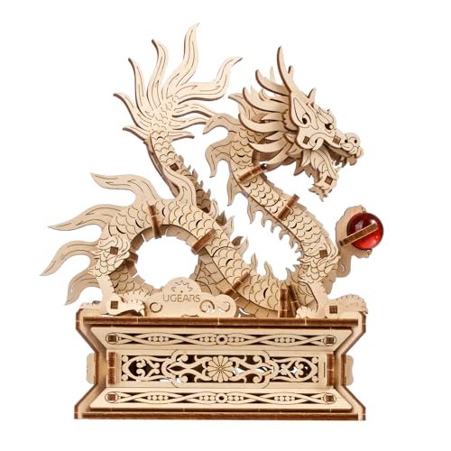 UGEARS Wood Dragon Puzzle 3D Model Building Kits for Adults Chinese 3D Dragon Wooden Puzzle Hobbies for Men Wooden Models for Adults to Build - Image 1
