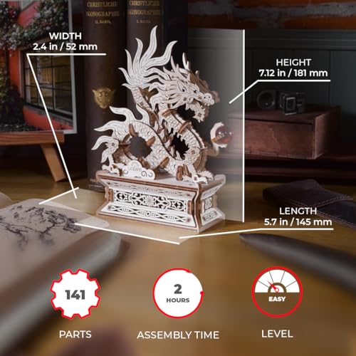 UGEARS Wood Dragon Puzzle 3D Model Building Kits for Adults Chinese 3D Dragon Wooden Puzzle Hobbies for Men Wooden Models for Adults to Build - Image 5