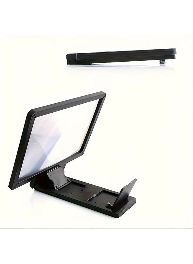 مكبر شاشة ثلاثي الأبعاد أسود عالي الدقة بشاشتين مزدوجتين محمول لايدوي لمشاهدة الأفلام ومكالمات الفيديو - Image 4