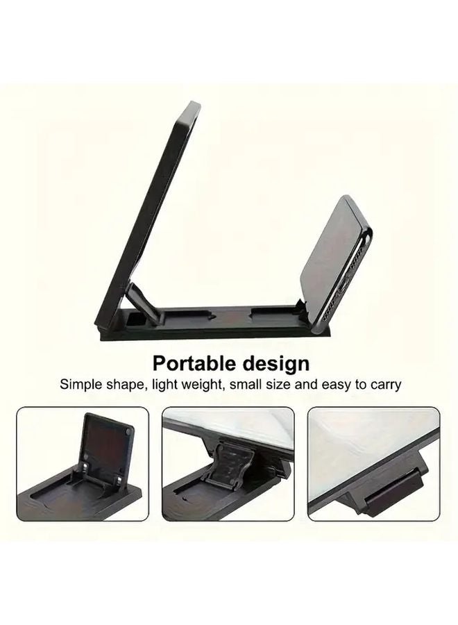 مكبر شاشة ثلاثي الأبعاد أسود عالي الدقة بشاشتين مزدوجتين محمول لايدوي لمشاهدة الأفلام ومكالمات الفيديو - Image 5