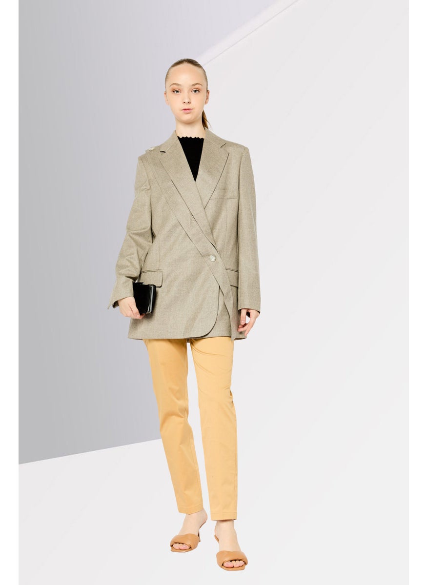STELLA MCCARTNEY Women Regular Fit Heather Semi-Formal Blazer, Grey  - Image 2