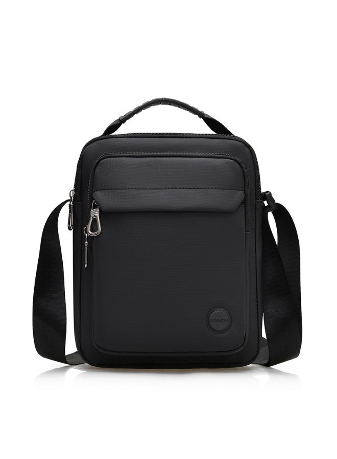 Men's Black Crossbody Bag, Lightweight Fabric with Adjustable Shoulder  Strap - Image 1
