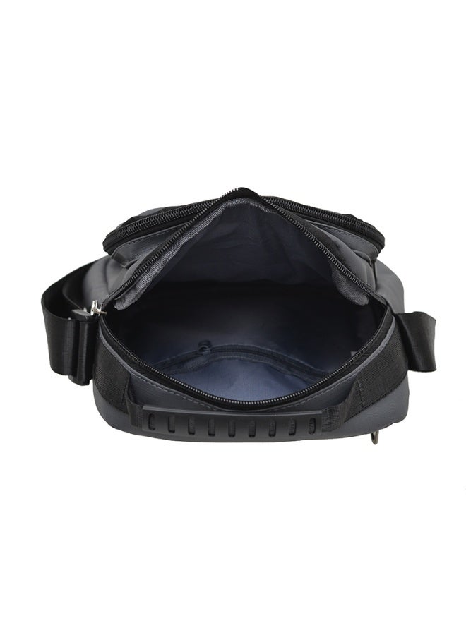 Men's Black Crossbody Bag, Lightweight Fabric with Adjustable Shoulder  Strap - Image 5
